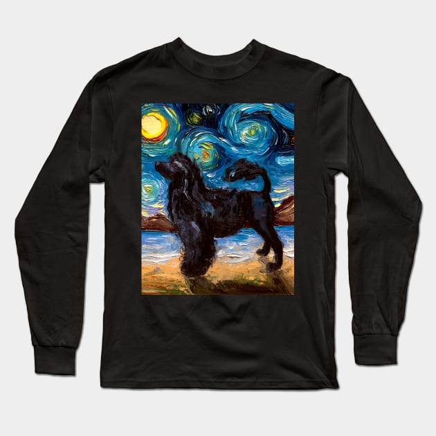 Portuguese Water Dog Night Long Sleeve T-Shirt by sagittariusgallery